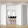 Three Folding Doors & Frame Kit - Arnhem 2 Panel 2+1 - White Primed