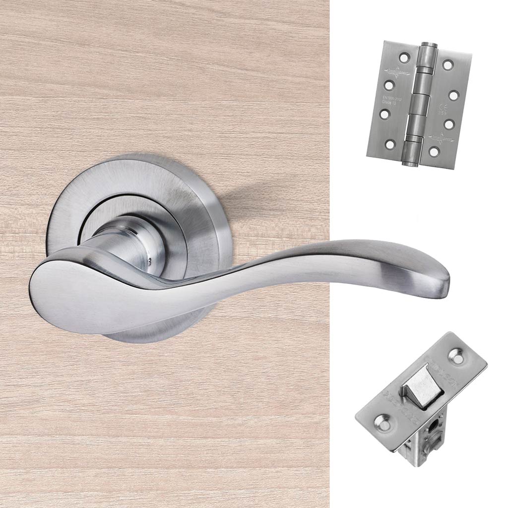 Ariel Door Handle Pack - Satin Chrome