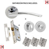 Arizona Status Bathroom Lever on Round Rose - Polished Chrome Handle Pack