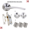 Arizona Status Bathroom Lever on Round Rose - Satin Chrome Handle Pack