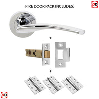 Arizona Status Fire Lever on Round Rose - Polished Chrome Handle Pack