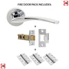 Arizona Status Fire Lever on Round Rose - Polished Chrome Handle Pack