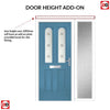 Premium Composite Front Door Set with One Side Screen - Arnage 2 Sandblast Ellie Glass - Shown in Pastel Blue