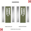 Premium Composite Front Door Set with Two Side Screens - Arnage 2 Kupang Green Glass - Shown in Reed Green