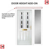 Premium Composite Front Door Set with One Side Screen - Arnage 2 Jet Glass - Shown in White