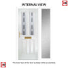 Premium Composite Front Door Set with One Side Screen - Arnage 2 Jet Glass - Shown in White