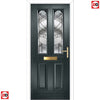 Premium Composite Front Door Set - Arnage 2 Abstract Glass - Shown in Anthracite Grey