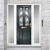 Premium Composite Front Door Set with Two Side Screens - Arnage 2 Abstract Glass - Shown in Anthracite Grey