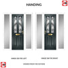 Premium Composite Front Door Set with Two Side Screens - Arnage 2 Abstract Glass - Shown in Anthracite Grey