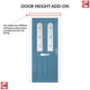Premium Composite Front Door Set - Arnage 2 Sandblast Ellie Glass - Shown in Pastel Blue