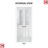Premium Composite Front Door Set - Arnage 2 Sandblast Ellie Glass - Shown in Pastel Blue