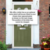 Premium Composite Front Door Set - Arnage 2 Kupang Green Glass - Shown in Reed Green
