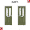 Premium Composite Front Door Set - Arnage 2 Kupang Green Glass - Shown in Reed Green