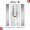 Premium Composite Front Door Set with Two Side Screens - Arnage 2 Jet Glass - Shown in White
