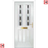 Premium Composite Front Door Set - Arnage 2 Jet Glass - Shown in White