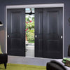 Three Sliding Doors and Frame Kit - Arnhem 2 Panel Black Primed Door - Unfinished