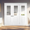 Room Divider - Arnhem 1 Pane 1 Panel Clear Glass White Primed Double Doors with Single Side