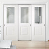 Three Sliding Doors and Frame Kit - Arnhem 1 Pane 1 Panel Door - Clear Glass - White Primed