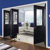 Five Folding Doors & Frame Kit - Arnhem Black Primed 3+2 - Clear Glass - Unfinished
