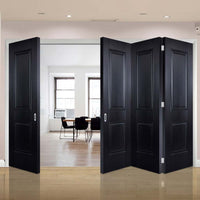 Four Folding Doors & Frame Kit - Arnhem 2 Panel Black Primed 3+1 - Unfinished