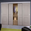 Minimalist Wardrobe Door & Frame Kit - Four Arnhem 2 Panel Grey Primed Doors - Unfinished