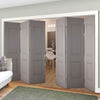 Six Folding Doors & Frame Kit - Arnhem 2 Panel Grey Primed 3+3 - Unfinished