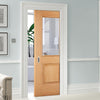 Arnhem 1L/1 Panel Oak Single Evokit Pocket Door - Clear Glass - Prefinished