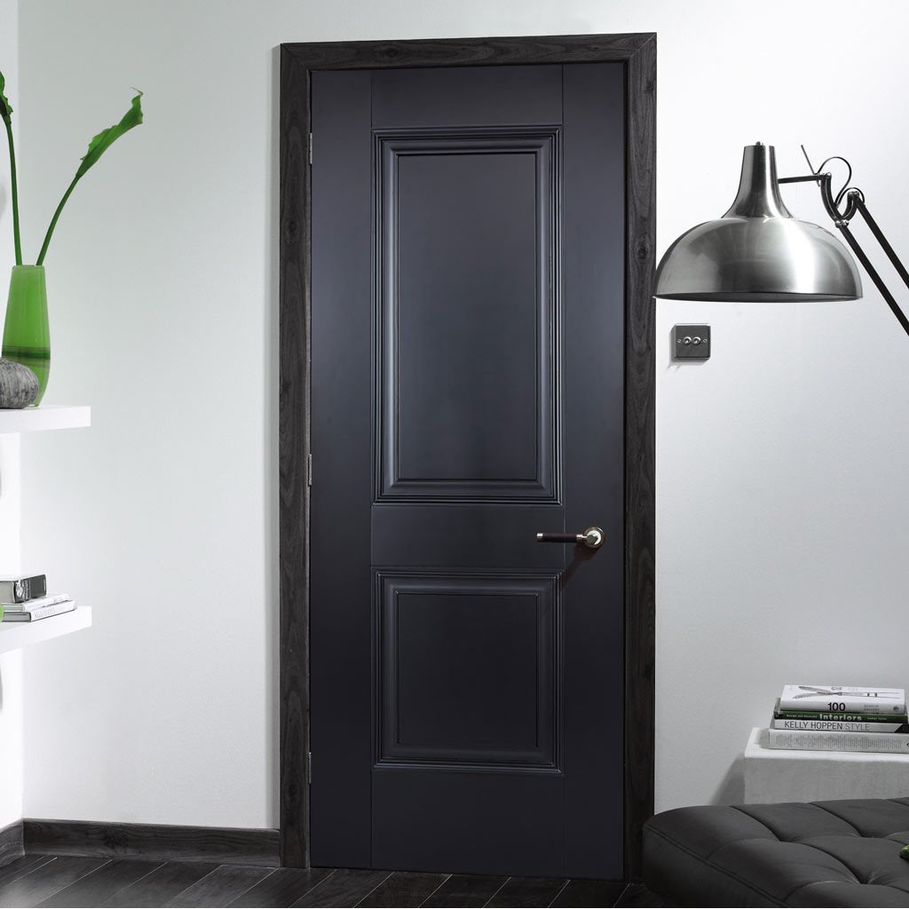 Arnhem 2 Panel Black Primed Fire Door - 1/2 Hour Fire Rated