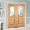 Arnhem 1 Pane/1 Panel Oak Door Pair - Clear Glass - Prefinished