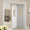 Two Folding Doors & Frame Kit - Arnhem 1 Pane 1 Panel 2+0 - Clear Glass - White Primed