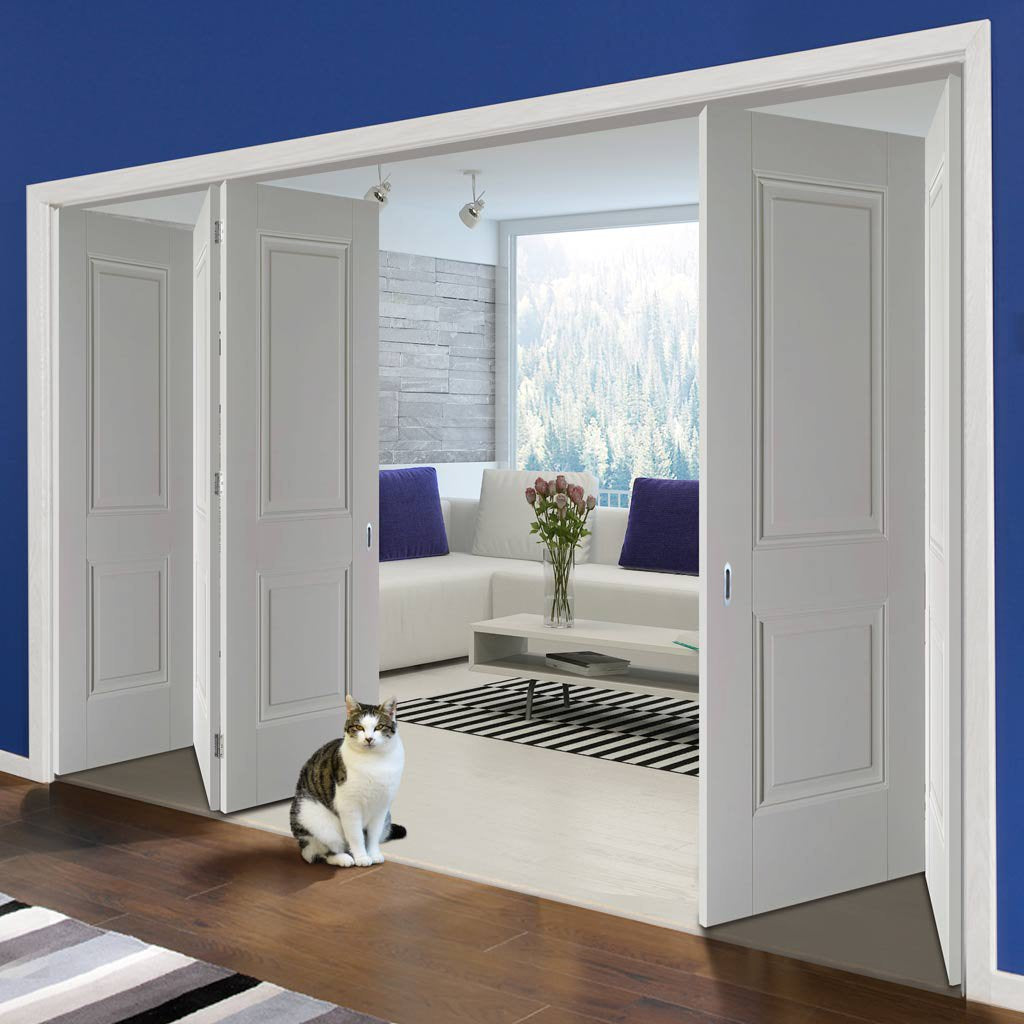 Five Folding Doors & Frame Kit - Arnhem 2 Panel 3+2 - White Primed