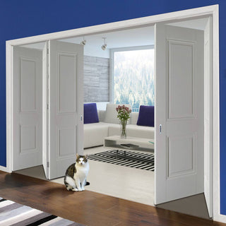 Image: Five Folding Doors & Frame Kit - Arnhem 2 Panel 3+2 - White Primed