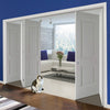 Five Folding Doors & Frame Kit - Arnhem 2 Panel 3+2 - White Primed