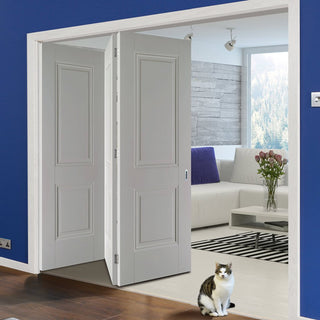 Image: Three Folding Doors & Frame Kit - Arnhem 2 Panel 3+0 - White Primed