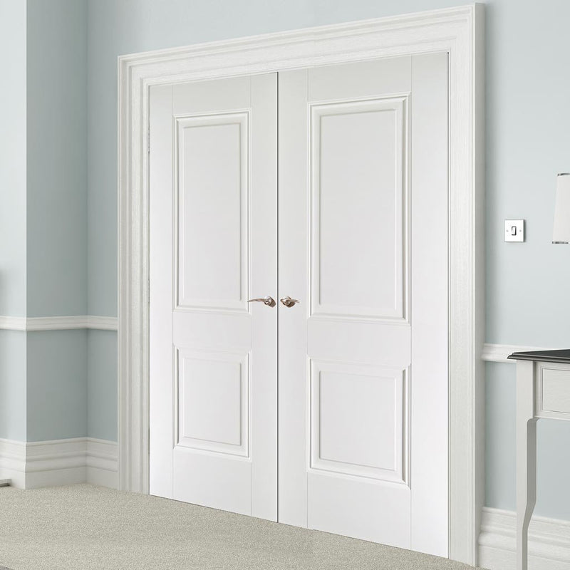 Arnhem 2 Panel Door Pair - White Primed