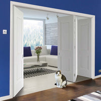 Four Folding Doors & Frame Kit - Arnhem 2 Panel 3+1 - White Primed