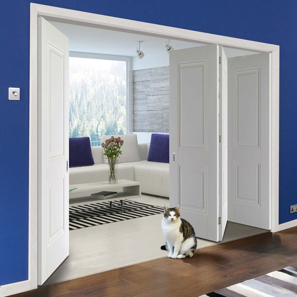 Four Folding Doors & Frame Kit - Arnhem 2 Panel 3+1 - White Primed