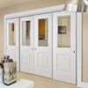 Four Sliding Doors and Frame Kit - Arnhem 1 Pane 1 Panel Door - Clear Glass - White Primed