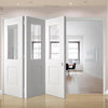 Three Folding Doors & Frame Kit - Arnhem 1 Pane 1 Panel 3+0 - Clear Glass - White Primed