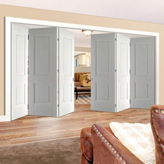 Image: Six Folding Doors & Frame Kit - Arnhem 2 Panel 3+3 - White Primed