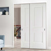 Two Sliding Doors and Frame Kit - Arnhem 2 Panel Door - White Primed