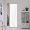 Eco-Urban Artisan Single Absolute Evokit Pocket Door - Blooming Tree 6mm Obscure Glass - Obscure Printed Design - Colour & Size Options