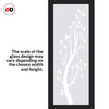 Eco-Urban Artisan® Double Evokit Pocket Door - Blooming Tree 6mm Clear Glass - Obscure Printed Design - Colour & Size Options