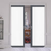 Eco-Urban Artisan Double Evokit Pocket Door - Gogar 6mm Obscure Glass - Obscure Printed Design - Colour & Size Options
