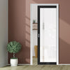 Eco-Urban Artisan® Single Evokit Pocket Door - Gogar 6mm Obscure Glass - Clear Printed Design - Colour & Size Options