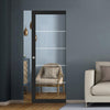 Eco-Urban Artisan® Single Absolute Evokit Pocket Door - Gullane 6mm Clear Glass - Obscure Printed Design - Colour & Size Options