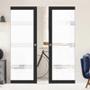 Eco-Urban Artisan® Double Absolute Evokit Pocket Door - Lauder 6mm Obscure Glass - Clear Printed Design - Colour & Size Options
