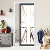 Eco-Urban Artisan Single Evokit Pocket Door - Union Jack Flag 6mm Obscure Glass - Clear Printed Design - Colour & Size Options