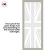 Eco-Urban Artisan® Single Absolute Evokit Pocket Door - Union Jack Flag 6mm Obscure Glass - Obscure Printed Design - Colour & Size Options