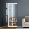 Eco-Urban Artisan Single Absolute Evokit Pocket Door - Winton 6mm Clear Glass - Obscure Printed Design - Colour & Size Options